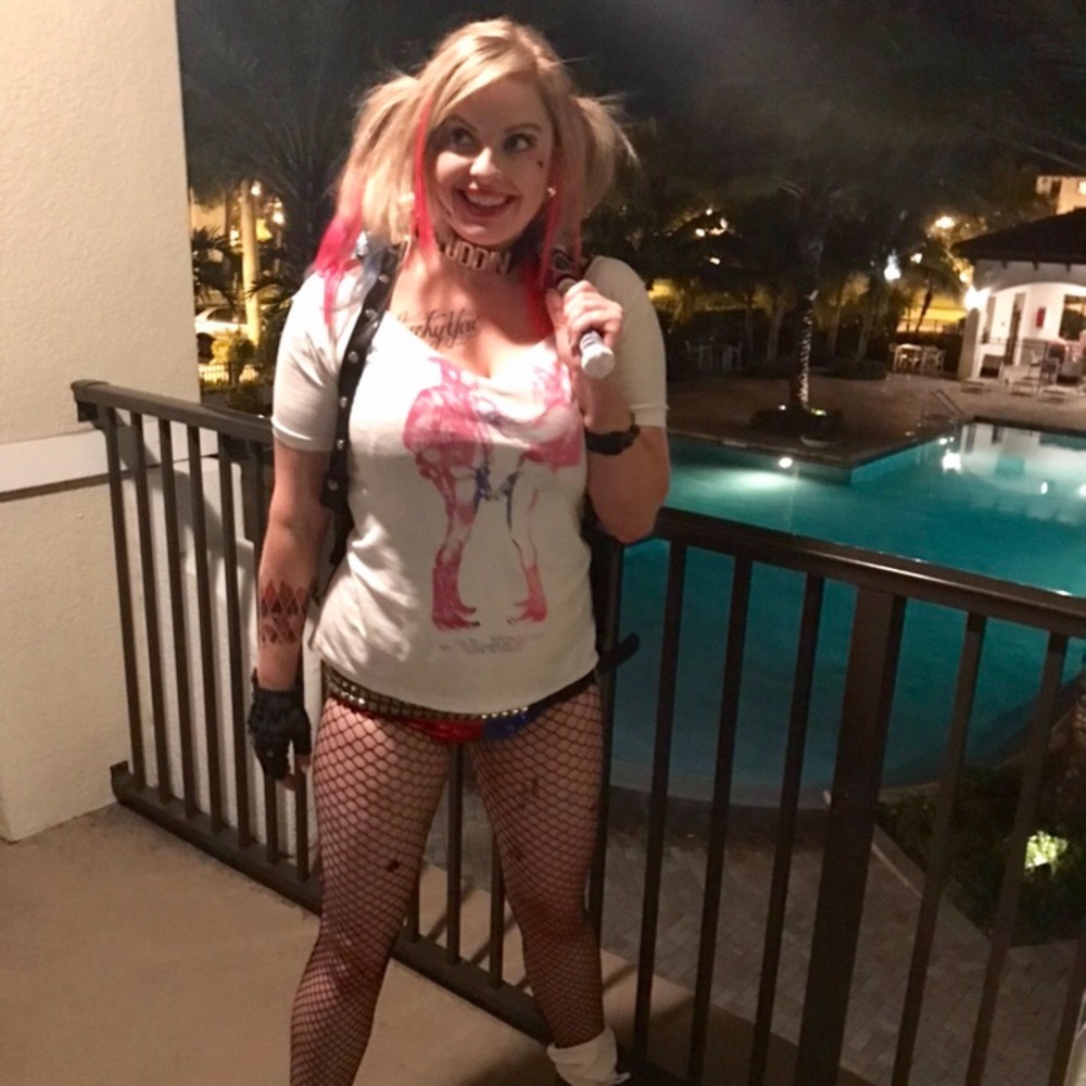 Harley Quinn Puddin collar black silver hardware